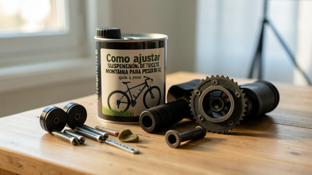 Detalle fotográfico relacionado con Cómo ajustar la suspensión de tu bicicleta de montaña para pesar 80 kg: guía paso a paso